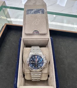 Bls- Aluminum Ring Breitling Mechanical Chronograph B01 44Mm Ab01 1G1A1