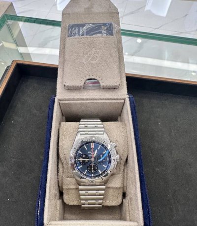 Bls- Aluminum Ring Breitling Mechanical Chronograph B01 44Mm Ab01 1G1A1
