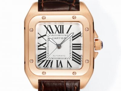 White-Black Gold Full Diamond Case + 150 Hy Cartier Santos Women's 100Th Anniver