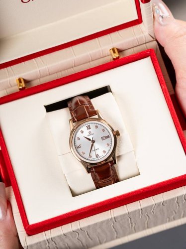 Gold case + 20 steel band 20 Classic Omega couple watch double calendar imported