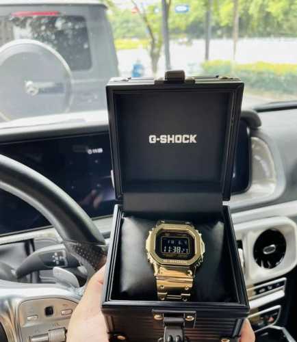 G-Shock B5000 Gold Nugget Gift Box IP Coated LCD Screen Shockproof and Waterproo