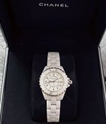 The Chanel J12 is made entirely of ceramic and stainless steel. Chanel's ceramic