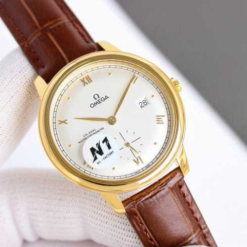 White leather, rose leather, steel strap 100 N1 Factory Omega transparent case b