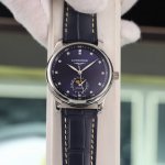 The strongest version of the leather and steel Longines Master Moon Phase. It ha