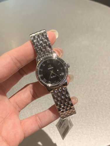Elegant And Understated Omega Black Silver Butterfly Flying Steady Versatile Cla