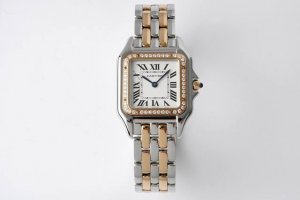 The latest upgraded version, medium size 27X37Mm, features the Cartier Panth