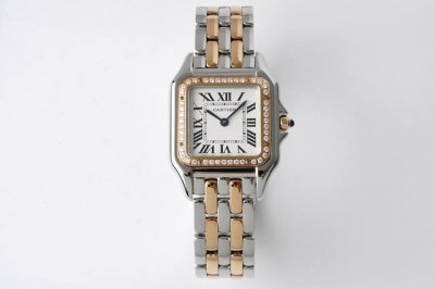 The latest upgraded version, medium size 27X37Mm, features the Cartier Panth