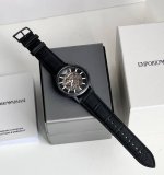 Armani Ar60042 black hollow perspective leather strap automatic mechanical watch