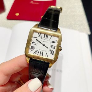 Cartier Santos Dumont - Classic Leather Strap Square Watch in Gold (Same Price