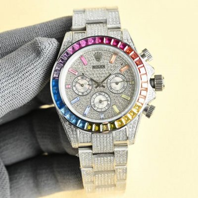 White Gold +50 European Edition, Full Diamond Daytona Rolex Full Diamond Series,