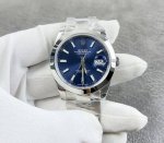 Rolex Datejust series, Oyster bracelet, classic angled bezel, blue dial! Powered