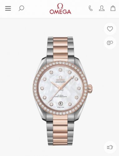 A stylish quartz watch for women, the Omega Seamaster Aqua Terra 150 Master Chro
