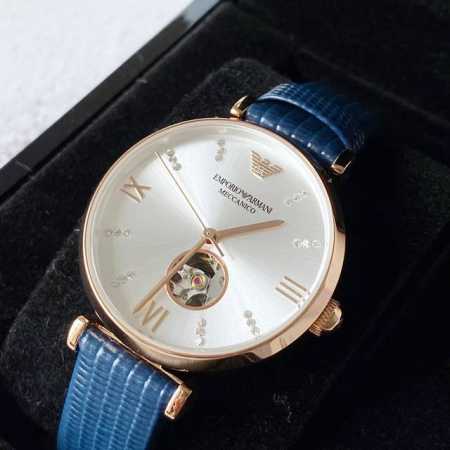 Armani AR60020 Rose Gold Diamond-Set Hollow-Out Automatic Mechanical Watch! The - Click Image to Close