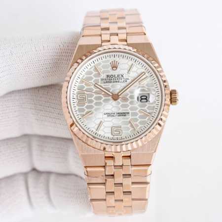 White gold Land-Dweller, V2 Racing Edition, 40mm, housing a 9015-modified integ - Click Image to Close