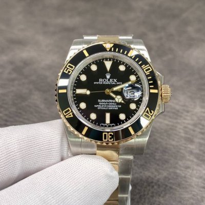 N Factory Rolex Two-Tone Series, 18K Gold-Plated Submariner, Corrected Bezel Fon