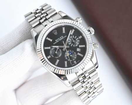 White-Gold Classic Date Series - Multi-Function Watch The Highest Version In The - Click Image to Close