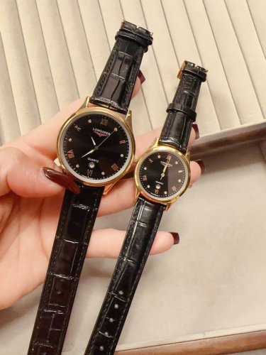 Platinum Longines Couple's Watch, Original Imported Quartz Movement, 316L Stainl