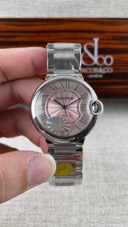 Af! Cartier Blue Balloon 33Mm Size! 076 Movement Quick-Release Series! - Click Image to Close
