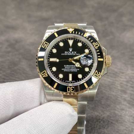 N Factory Rolex Two-Tone Series, 18K Gold-Plated Submariner, Corrected Bezel Fon - Click Image to Close