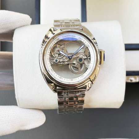 Leather And Steel Cartier - Cartier New Blue Balloon Key Series Men's Mechanical - Click Image to Close