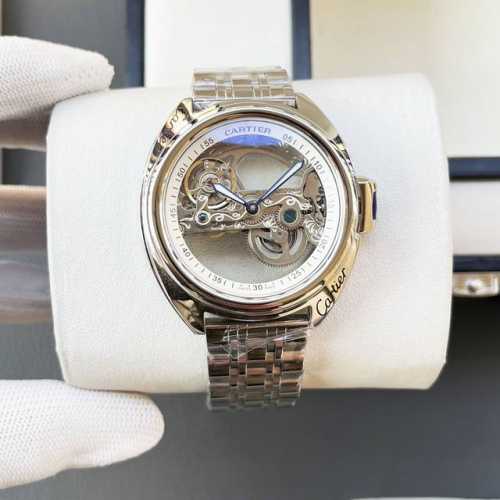 Leather And Steel Cartier - Cartier New Blue Balloon Key Series Men's Mechanical