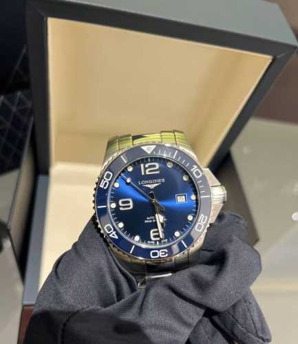 Longines Conquest Ceramic Bezel Dive Watch Classic sunburst dial with applied ho