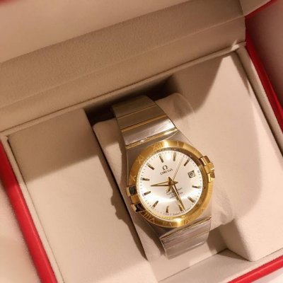 Omega Double Eagle Series Quartz Men's Watch, Gold-Plated Steel, 38Mm.