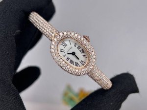 Cartier "Bathtub" Bracelet Watch, original mold. 18K gold and moissanite diamon