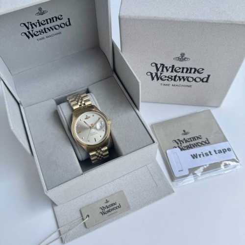 viviennewestwood Watch With Grey Dial, Quartz Movement, Stainless Steel Strap