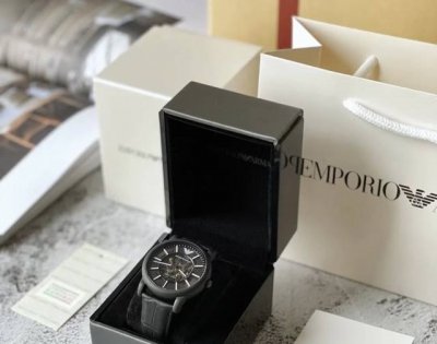 Armani Ar60008 Black Warrior Matte Black Hollow Perspective Strap Automatic Mech