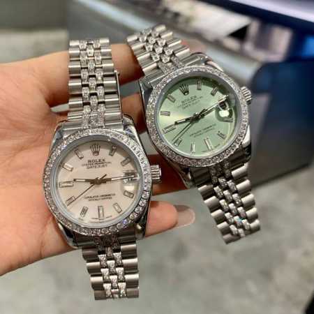 Rolex Datejust 31mm watch with diamond strap, fully set with white diamonds, a d - Click Image to Close