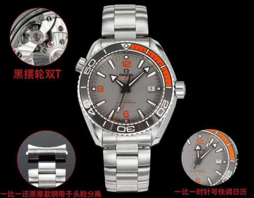 Tvs Omega Seamaster Planet Ocean 600M Diver's Watch "Quarter Gray Orange" Bestse