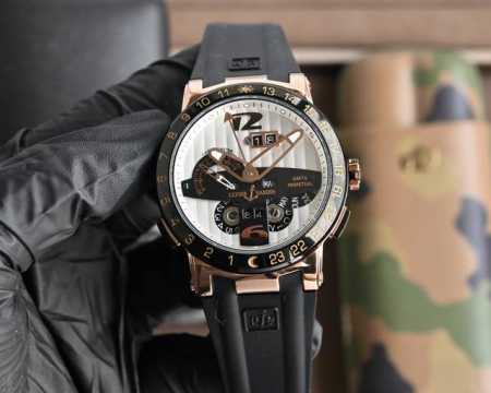 White Shell Rose Shell 820 Ulysse Nardin Top Selling Men's Watch Diameter 44mm - Click Image to Close