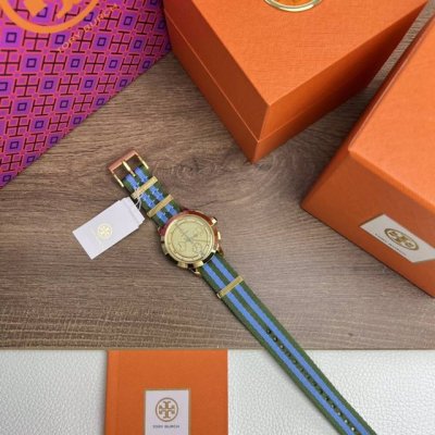 Tory Burch Canvas Quartz 6-Hand Chronograph Watch, Tory Sport series, available