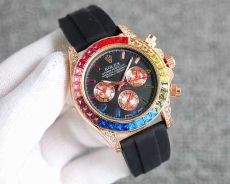 Rainbow Daytona New Model! Imported quartz movement, mineral crystal, steel brac - Click Image to Close