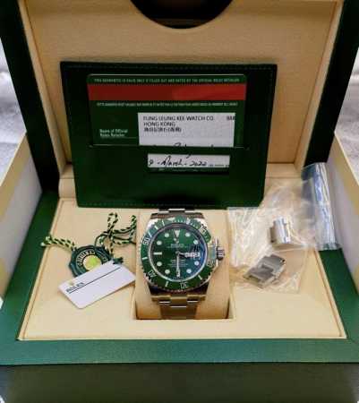 Rolex 116610Lv, discontinued second-generation green Submariner, complete set, b - Click Image to Close