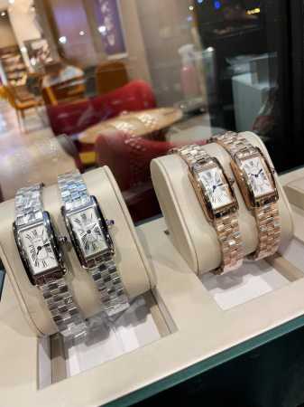White Gold 420Tankam Ricaine Watch Cartier American Tank Series Small And Medium - Click Image to Close