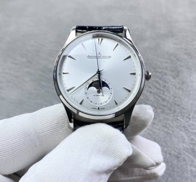 Jaeger-LeCoultre Master Moon Phase Men's Dress Watch Q1368420. Custom-made short