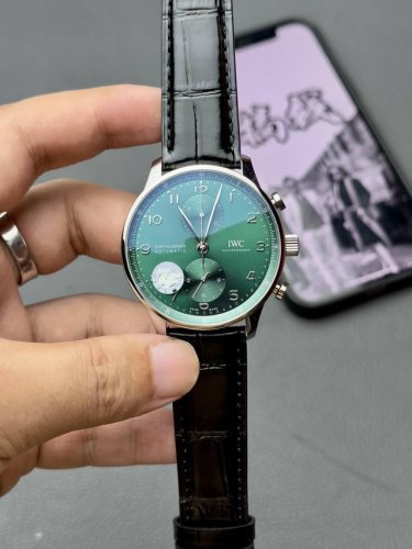 Today's Recommendation Zf Iwc Green Portuguese Chronograph With See-Through Case