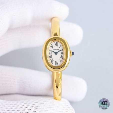Sincere work! Cartier "Bathtub" gold bracelet watch! This series of rounded and - Click Image to Close
