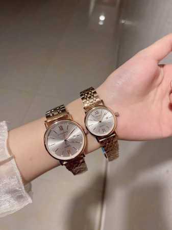 Gold case + 20 steel strap + 20 Longines boutique couple's watch classic three-h - Click Image to Close