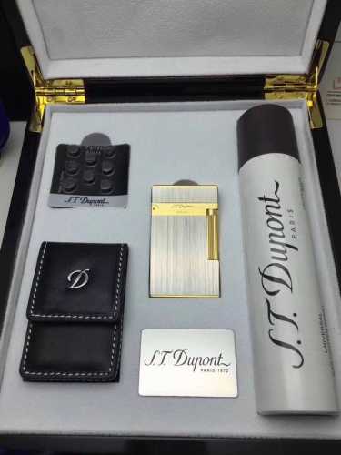 Dupont lighter set is now available! High-end wooden box, includes lighter, lea