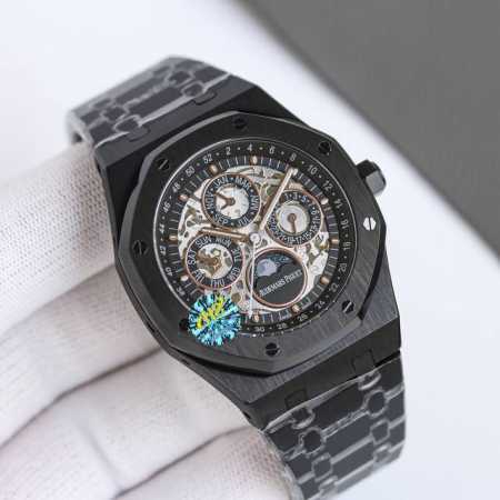 White, Black Ap Audemars Piguet Royal Oak 26574St series men's watch! Perfect a - Click Image to Close