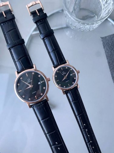 Gold Case + 20 Steel Band 20 Omega Couple Watch Original Imported Quartz Movemen