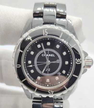 Chanel J12 H1625, single watch, 33-dial diamond pattern, black ceramic case, qua - Click Image to Close