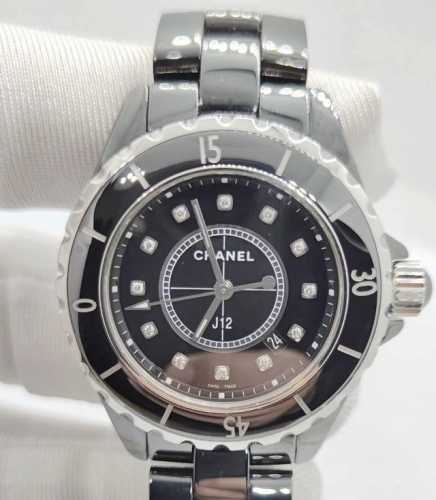 Chanel J12 H1625, single watch, 33-dial diamond pattern, black ceramic case, qua