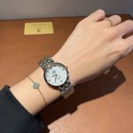 Omega Omega sapphire glass, beautifully set with diamonds, size: 33mm, thickness