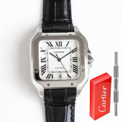 Tw Factory - Cartier Santos Series Watch (White/Gold Case) Available with Bv pac