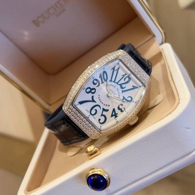 Franker Muller_Franck Muller V32 Barrel Series Luxury Inlaid Diamond Classic Dig