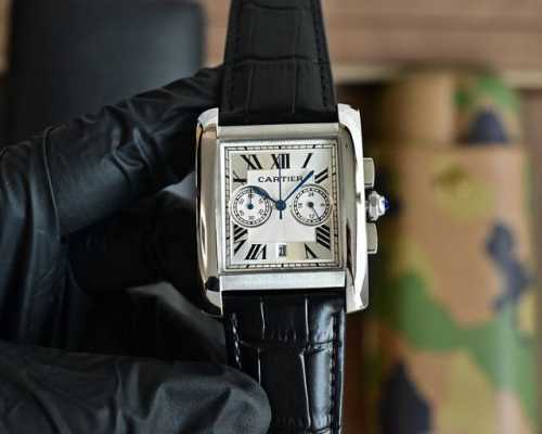 Cartier imported quartz movement, top-grain calfskin leather, blue light glass,
